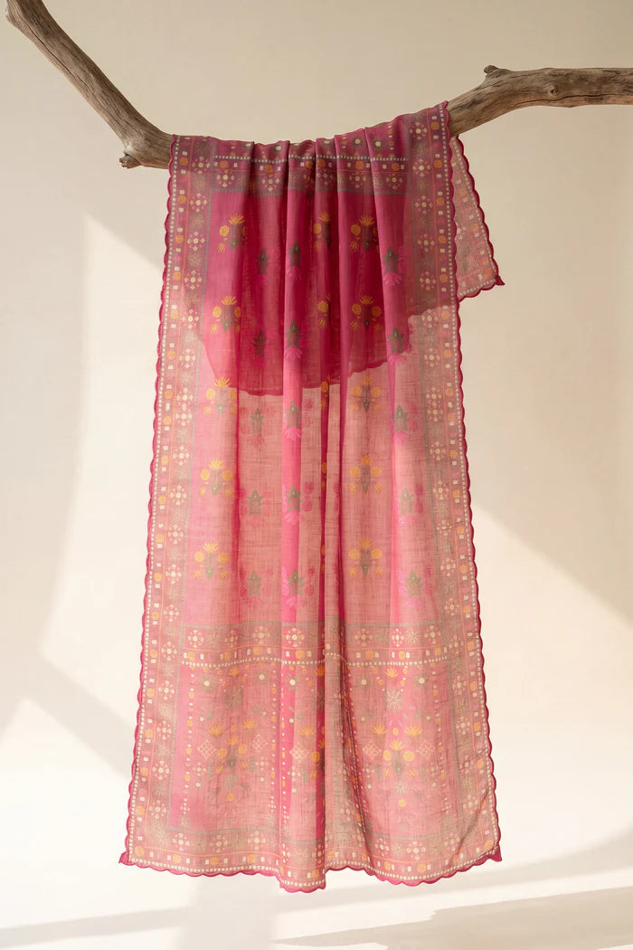 Ikat Printed Lawn Cotton Co-ord Set with Farsi Pants