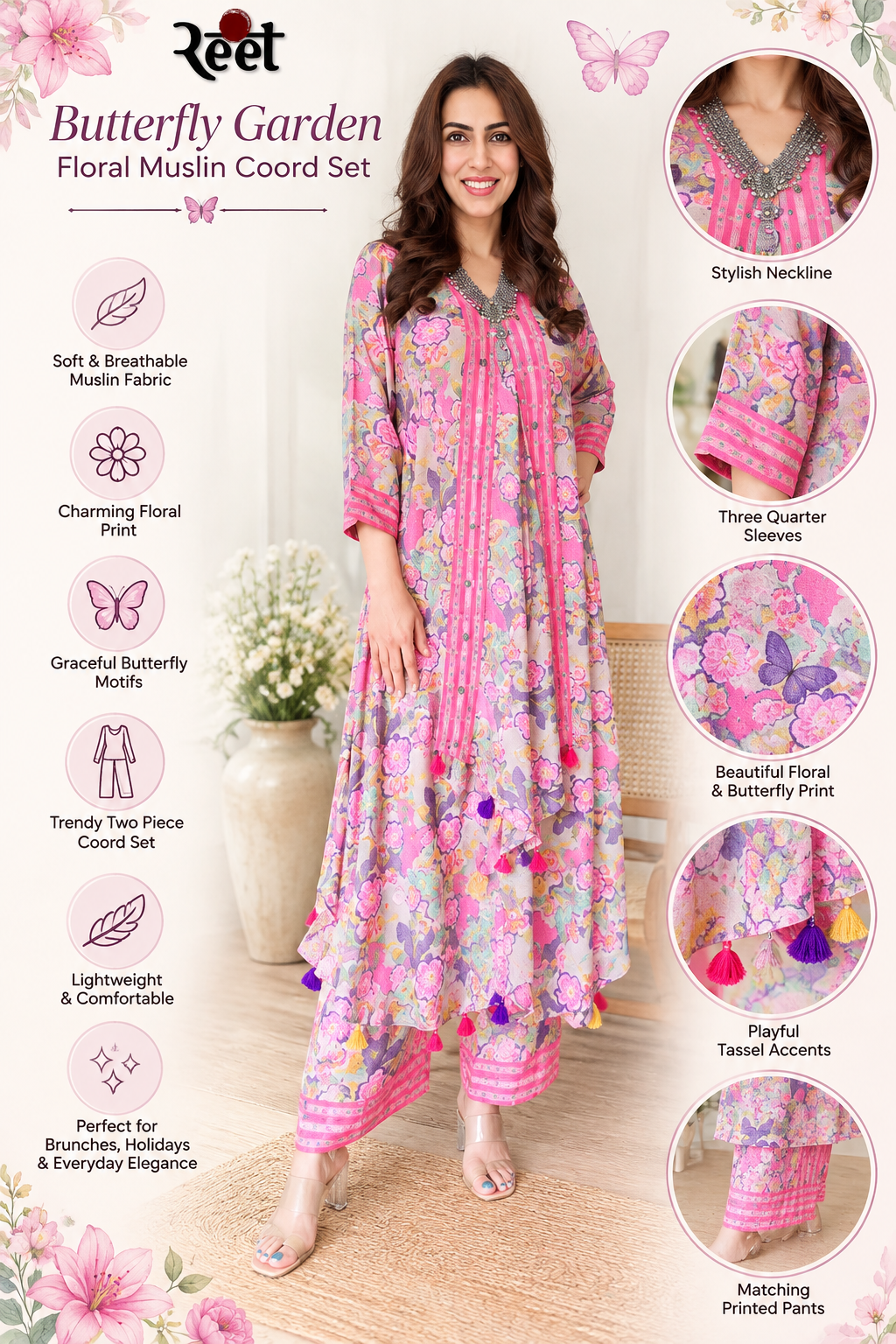 Floral Muslin Two-Piece Coord Set