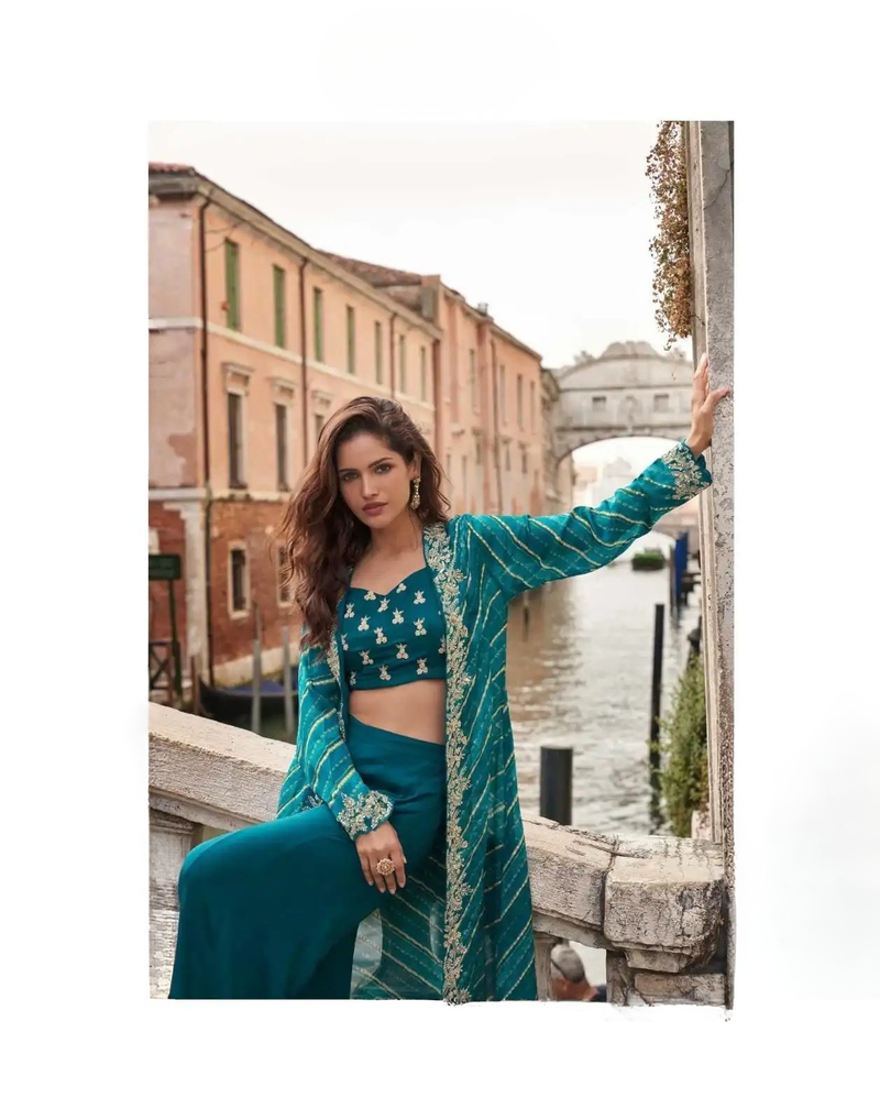 Chinnon Silk Embroidered Western Set