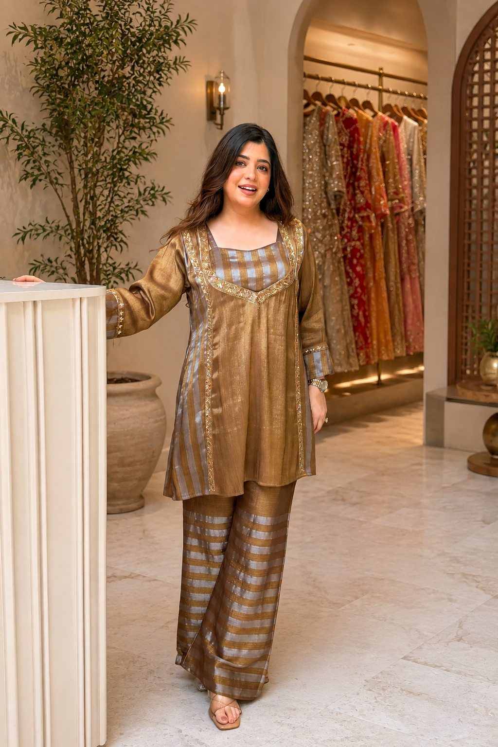 Tissue Embroidered Co-Ord Set
