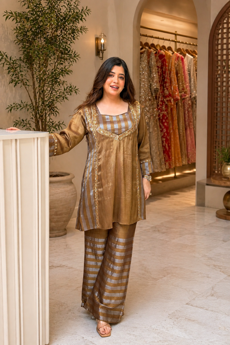 Tissue Embroidered Co-Ord Set