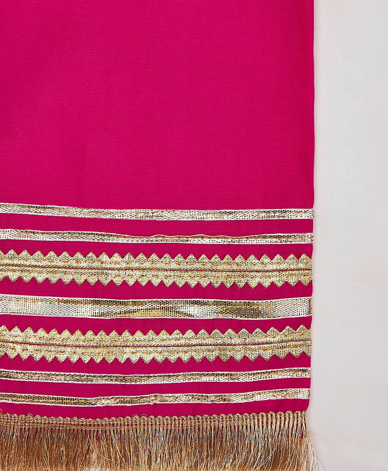 Yellow Silk Blend Lace Kurta Pant Set