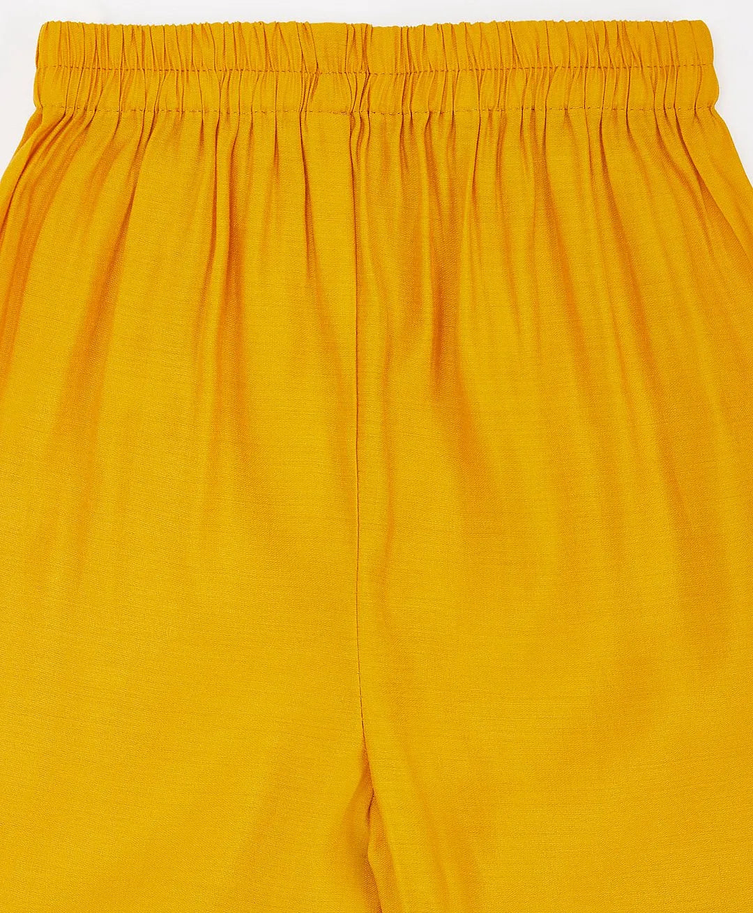 Yellow Silk Blend Lace Kurta Pant Set