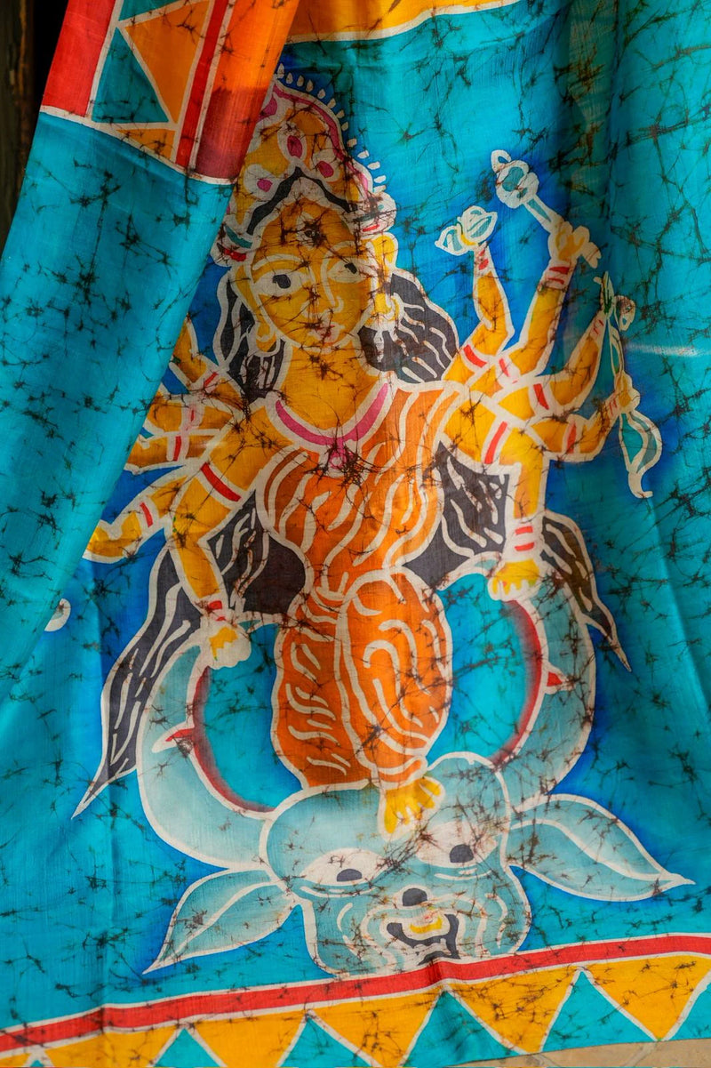Kesari Batik Mulberry Saree