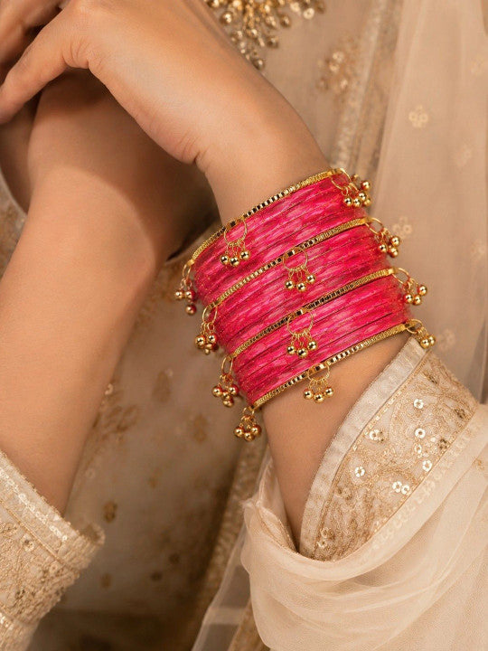 Rangrez Rainbow and Ghungroo Bangle Set