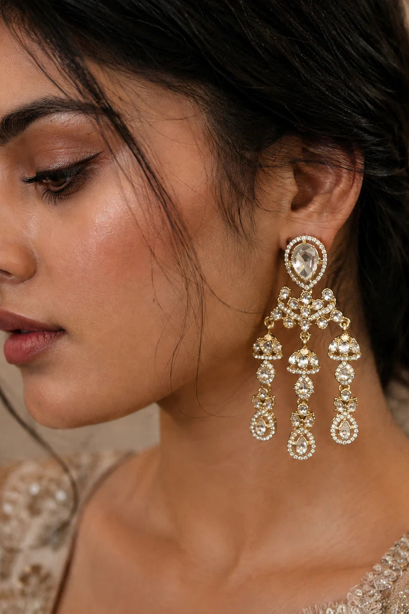 Noor Gulbahar Luxury Polki Earrings