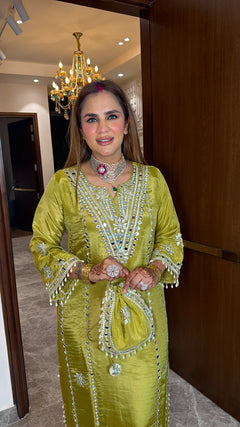 Panna Sheesh Mahal Festive kaftan Set