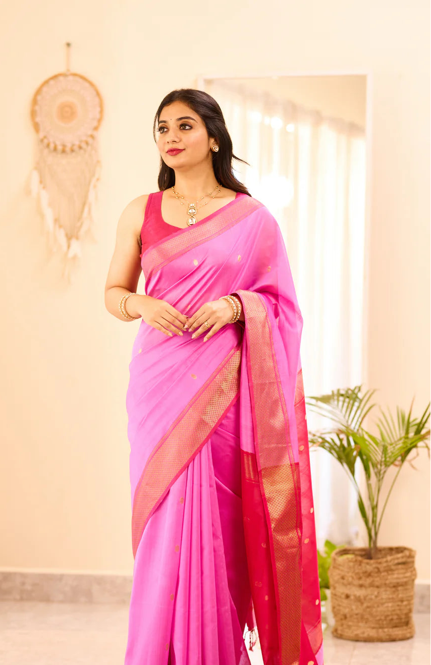 Maheshwari Silk Handloom Cotton Saree