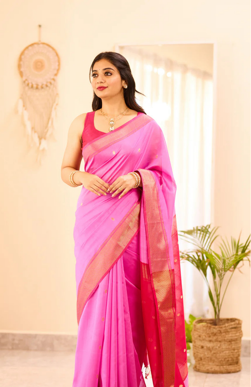 Maheshwari Silk Handloom Cotton Saree