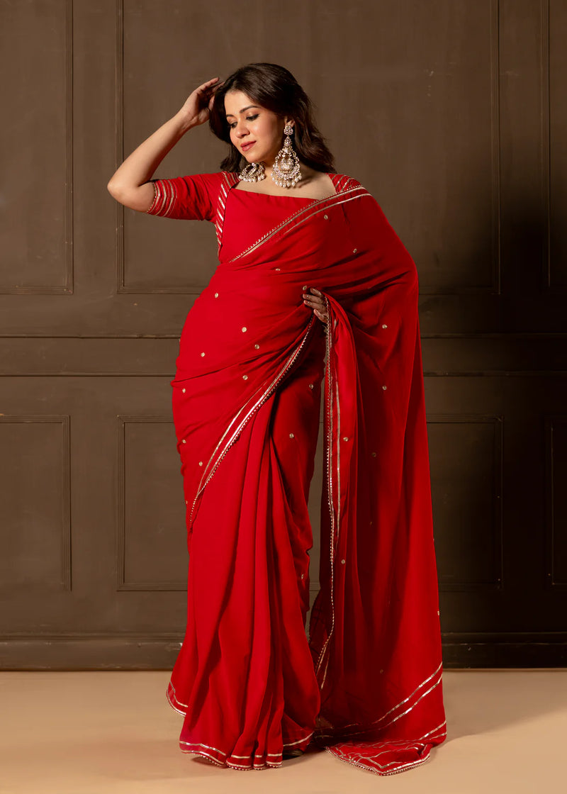 Cheri   Embroidered Saree with Blouse