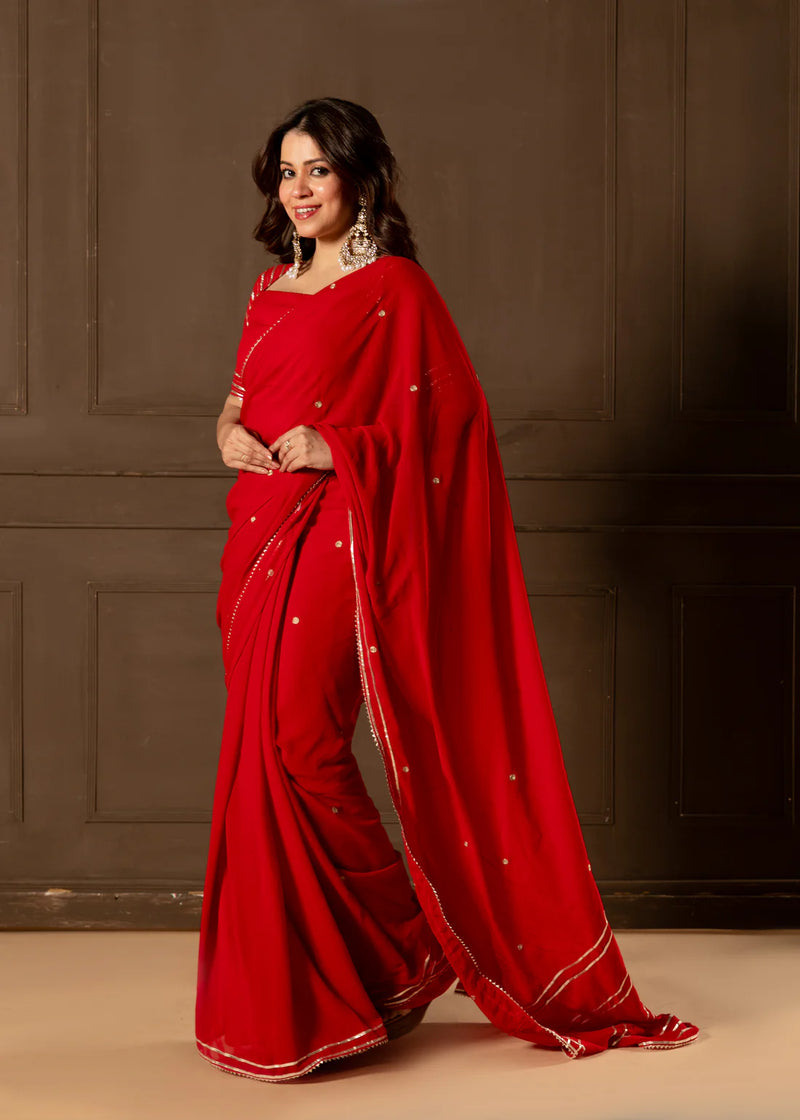 Cheri   Embroidered Saree with Blouse