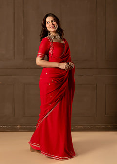 Cheri   Embroidered Saree with Blouse