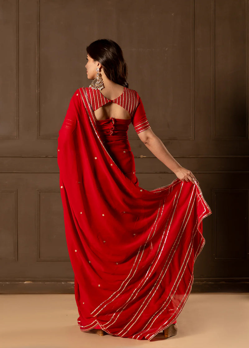 Cheri   Embroidered Saree with Blouse