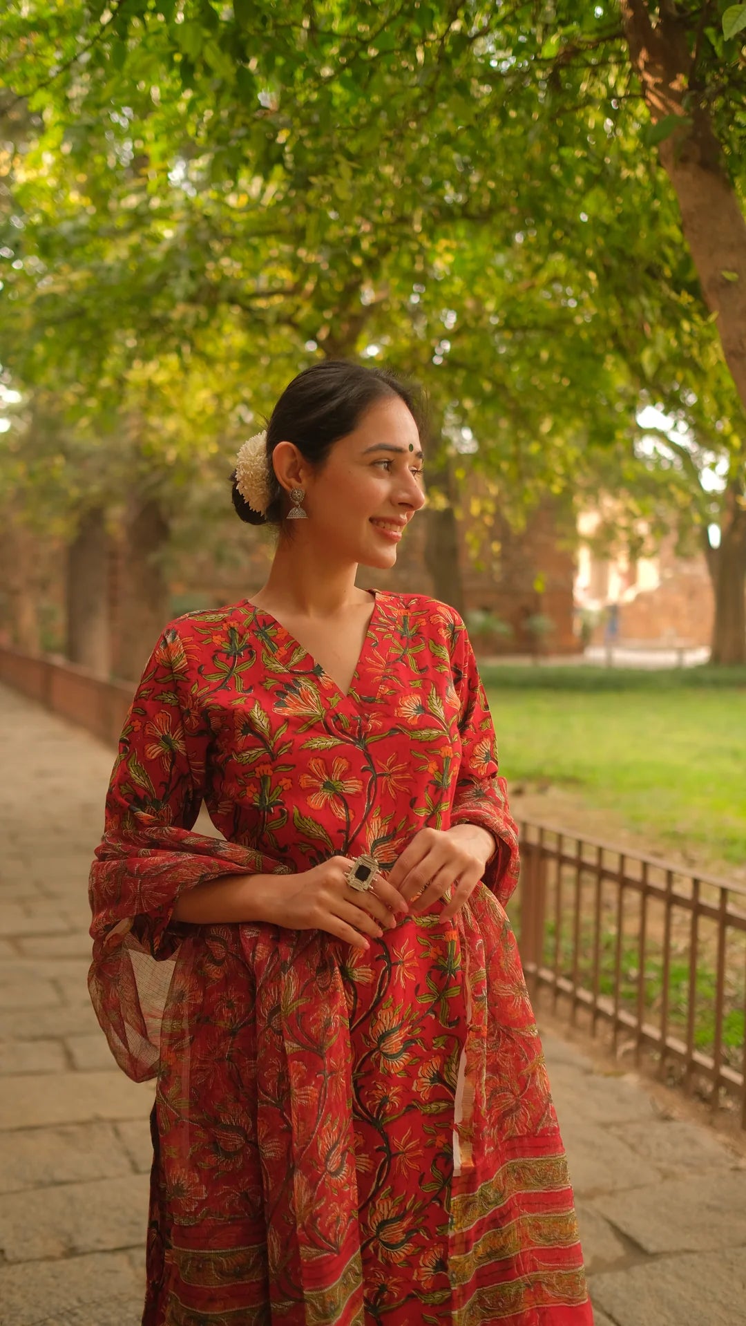 Kalamkari Blossom Cotton  Kurta suit Set