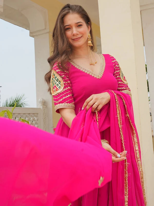 Rani Paisley Darbar Anarkali Set