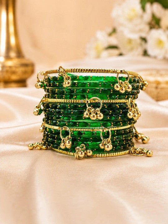 Rangrez Rainbow and Ghungroo Bangle Set