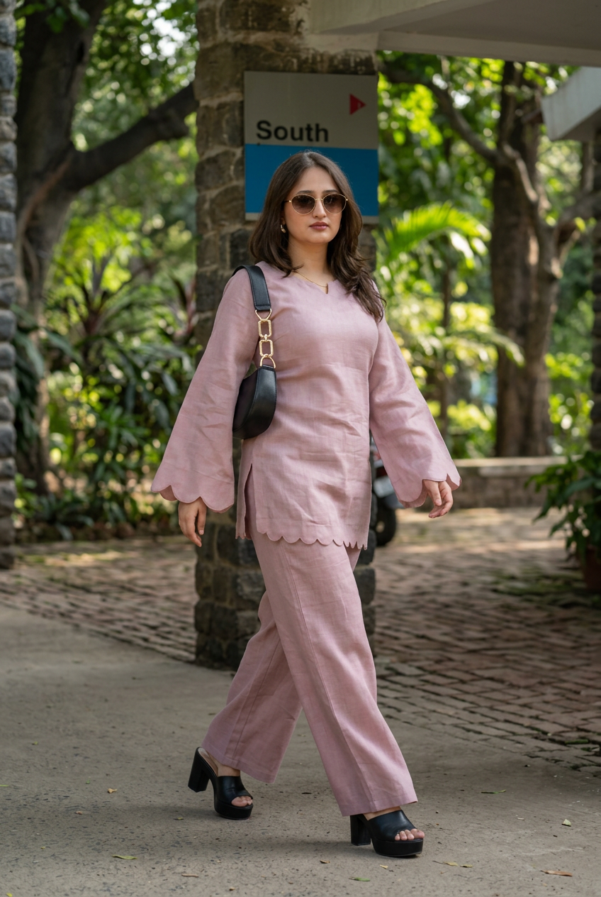 Inaya Dusty Pink Linen Co-ord Set