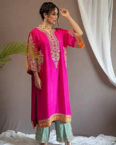 Heavy Chinon Sequence Kurti Palazzo Set – By Reet Lifestyle