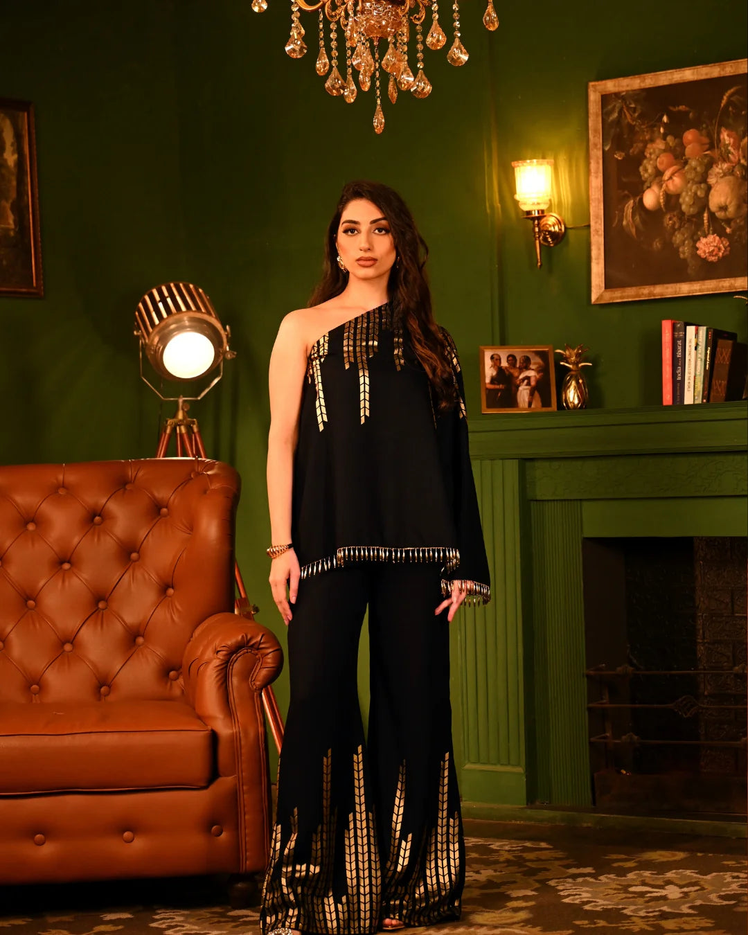 Soft Rayon Gold Oak Foil Indo Set