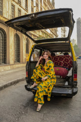 Saina Yellow A-Line Suit Set- By Reet Lifestyle