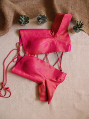 Blouse  Gulaabi Cotton Zari Backless