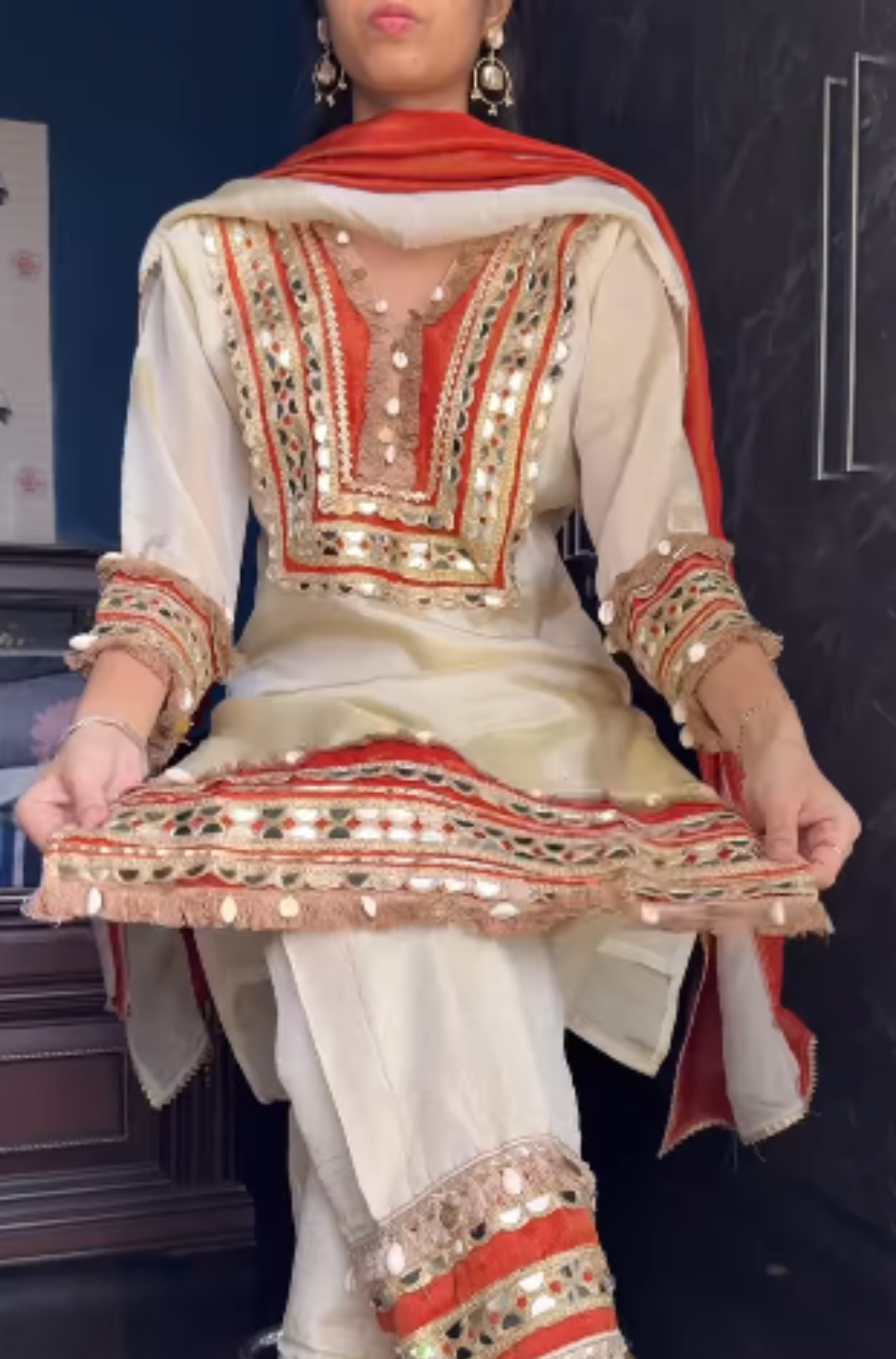 Pure Tissue Light Beige Boho Suit