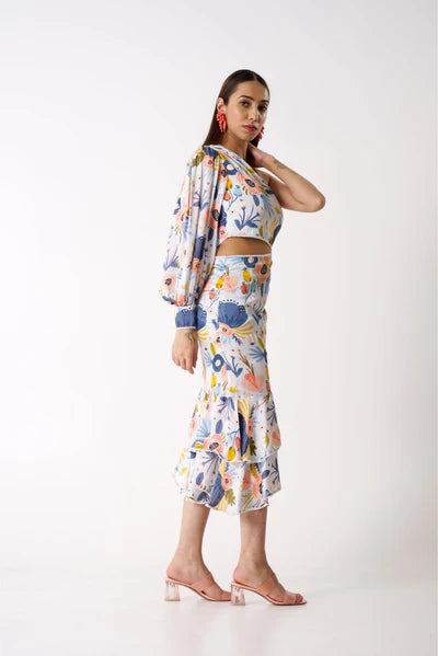 Multicolor Luxe Cotton Satin Dress