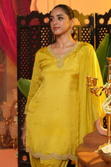 Sunehri Yellow Chinon Adaa Suit