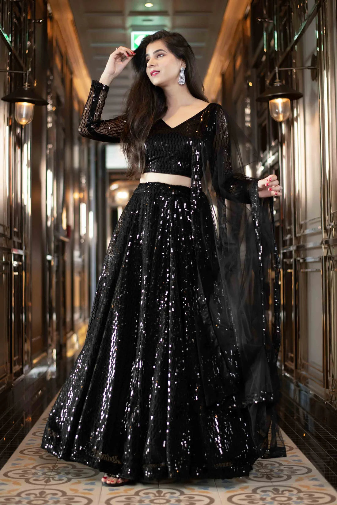 Black Lehenga Choli Set- By Reet Lifestyle