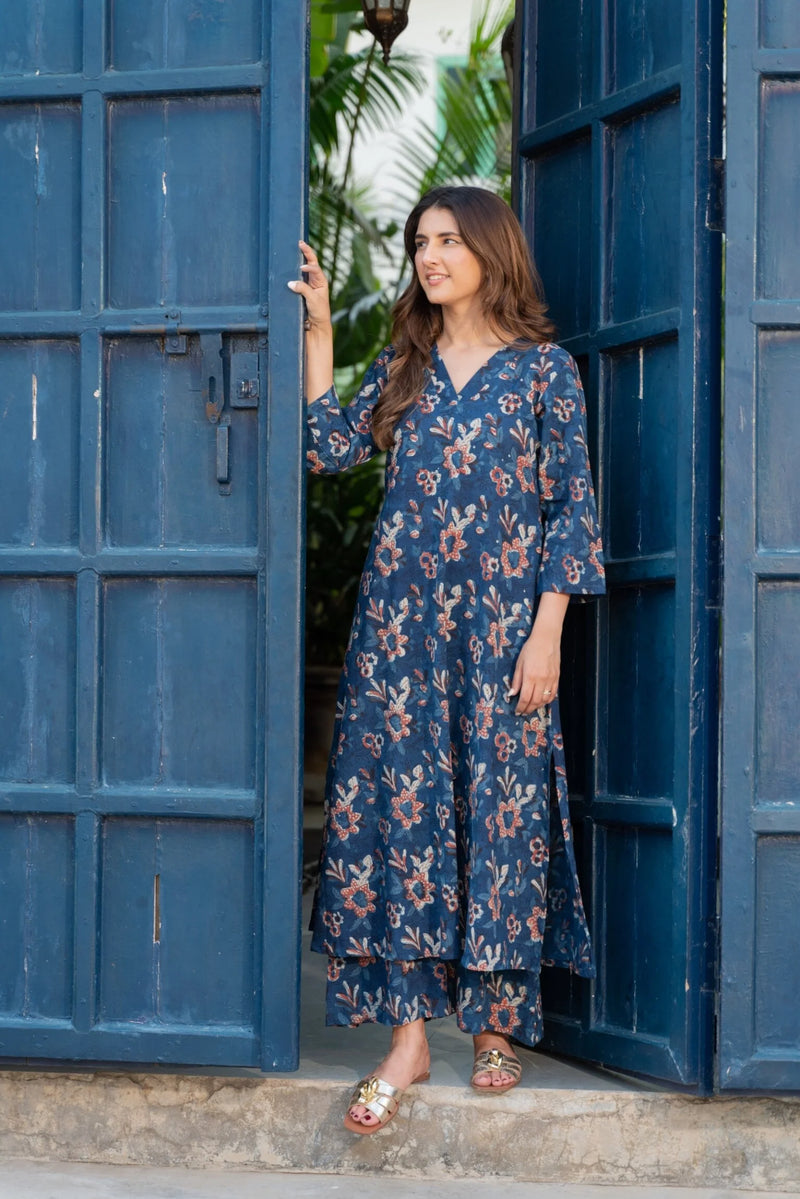 Dark Blue Jahota Pant Set