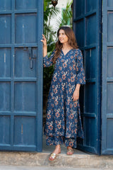 Dark Blue Jahota Pant Set