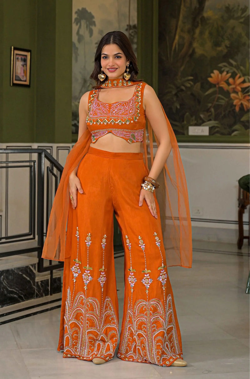 Pure Chinoon Moti Work Co-Ord Set Set- By Reet Lifestyle