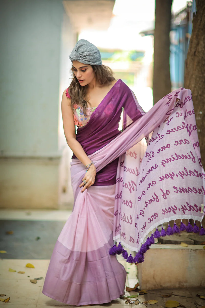 Grapeful Glam Mul Cotton Saree
