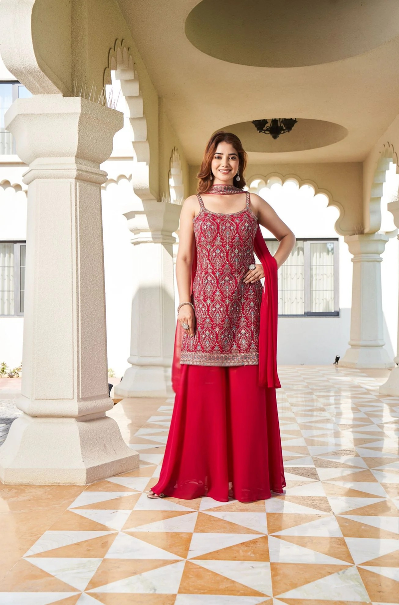 Rani Viscose Designer Plazo Suit Set