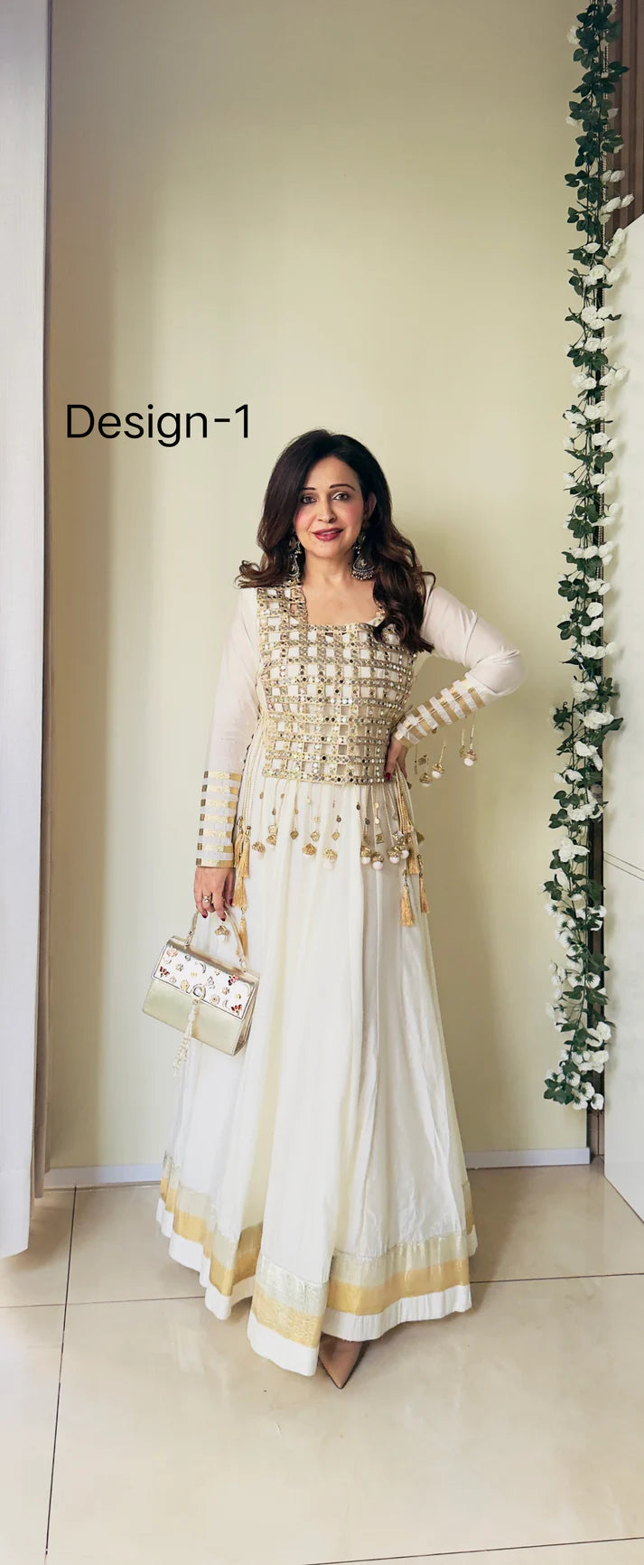 Nazakat Ivory Anarkali (With Cape) – By Reet Lifestyle