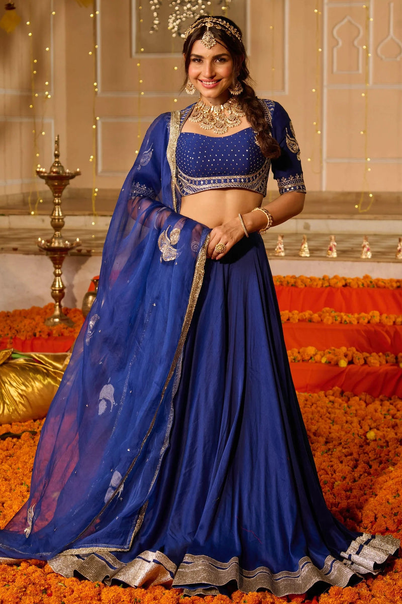 Royal Blue Festive Lehenga Set