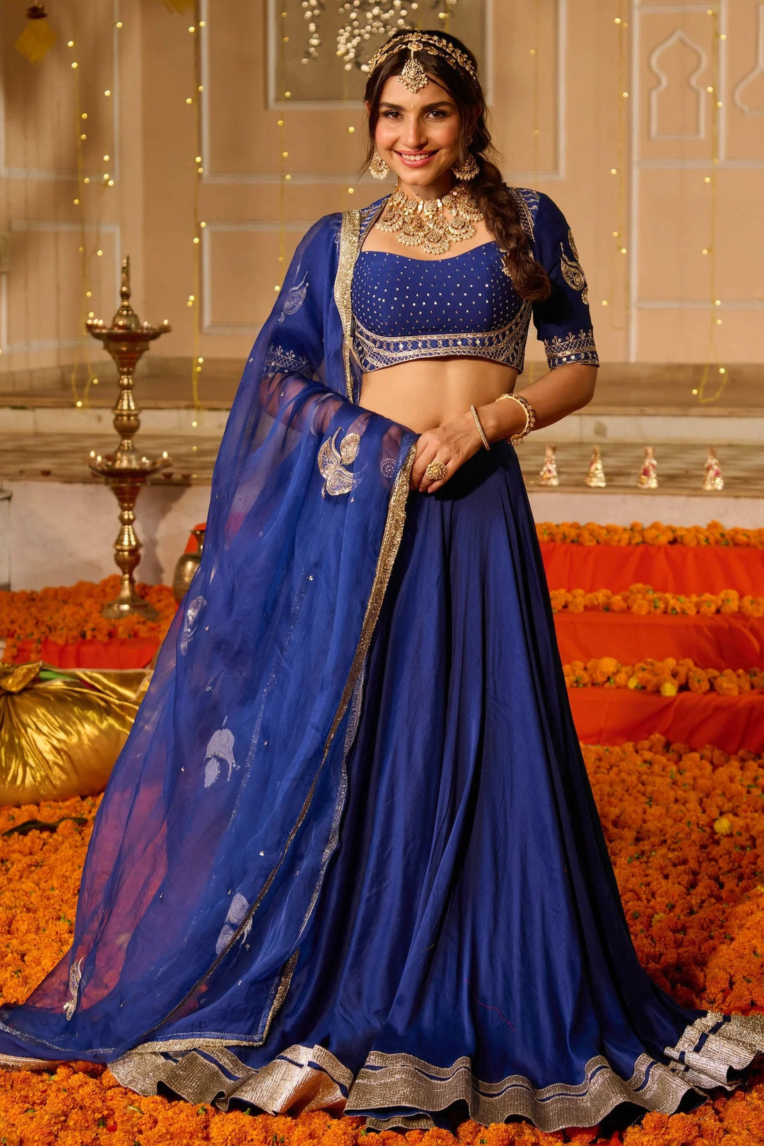 Royal Blue Festive Lehenga Set
