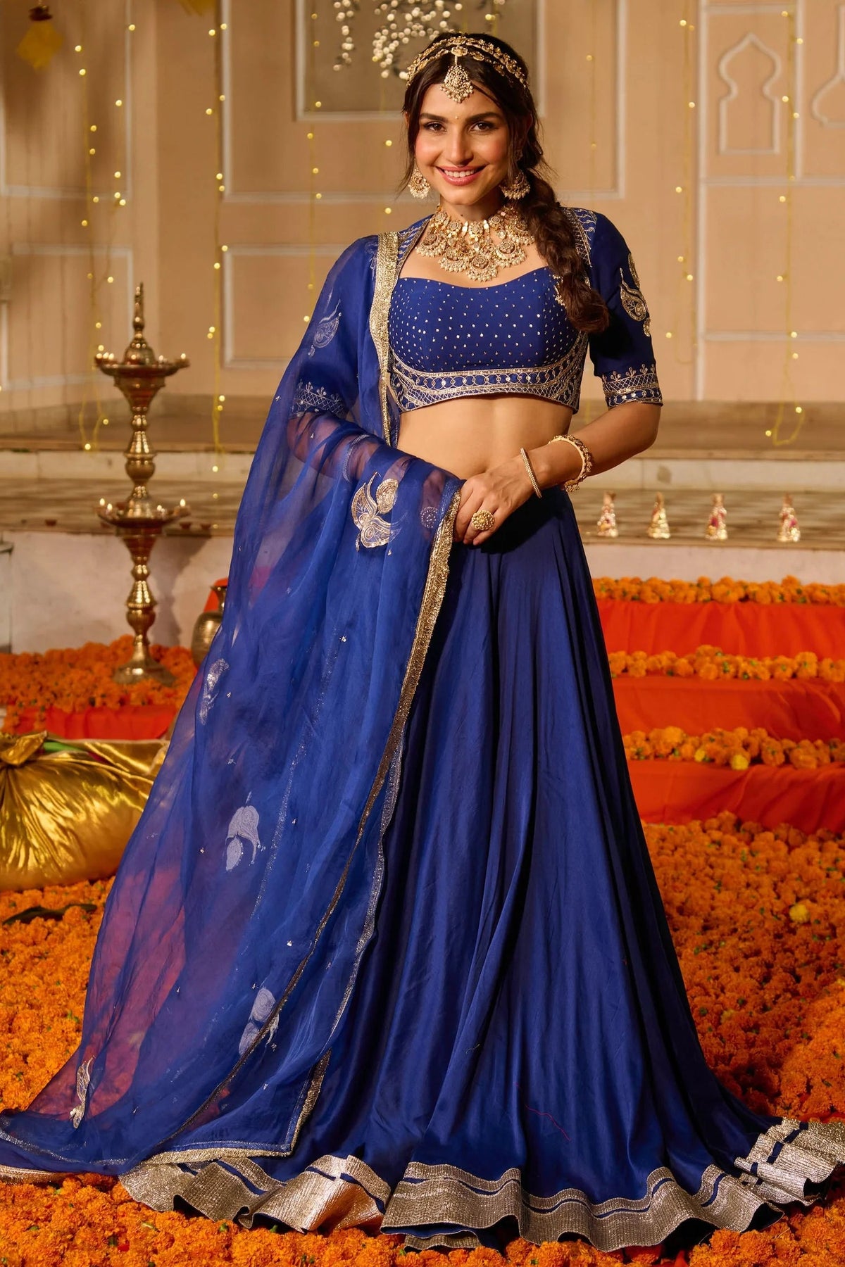 Royal Blue Festive Lehenga Set