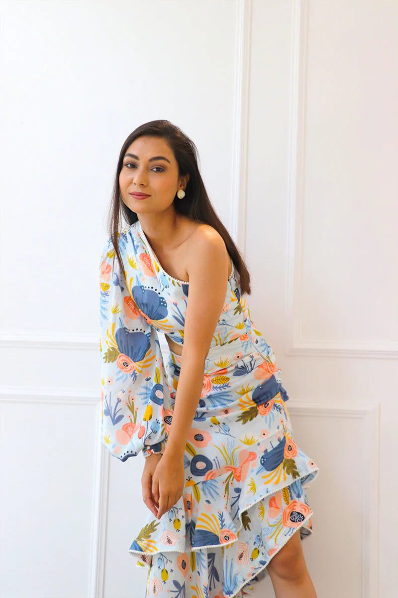 Multicolor Luxe Cotton Satin Dress