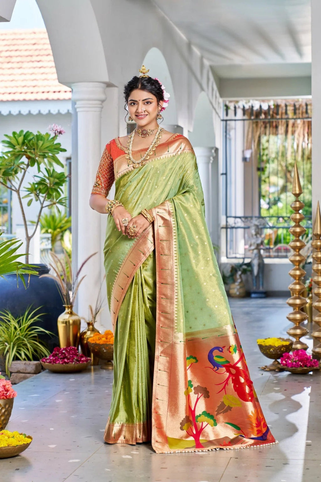 Turkish Muniya Paithani Tissue Zari Heritage Saree