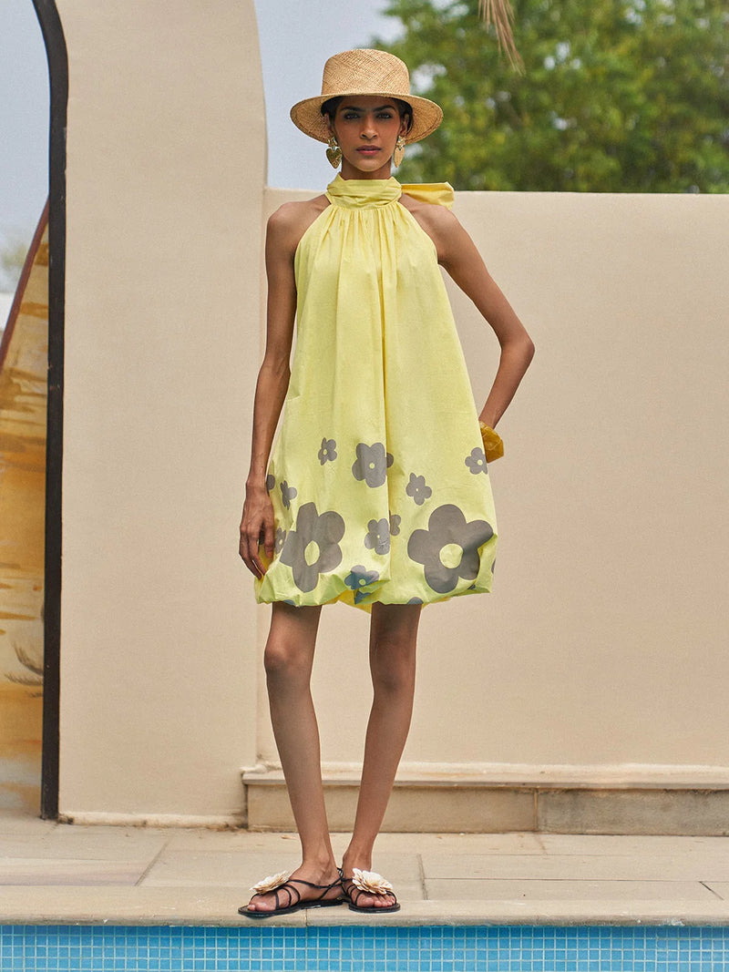 Sunbeam Floral Halter Mini Dress