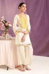 Ivory Yellow Brocade Glow Co-ord