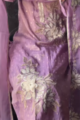 Lavender Tissue Shimmer Hand-Embroidered Suit