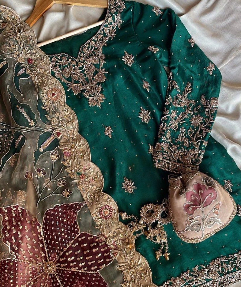 Chinon Silk Sequin Embroidered Heramandi Suit Set