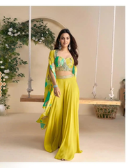 Chinon Silk Embroidered Suit Set indo western