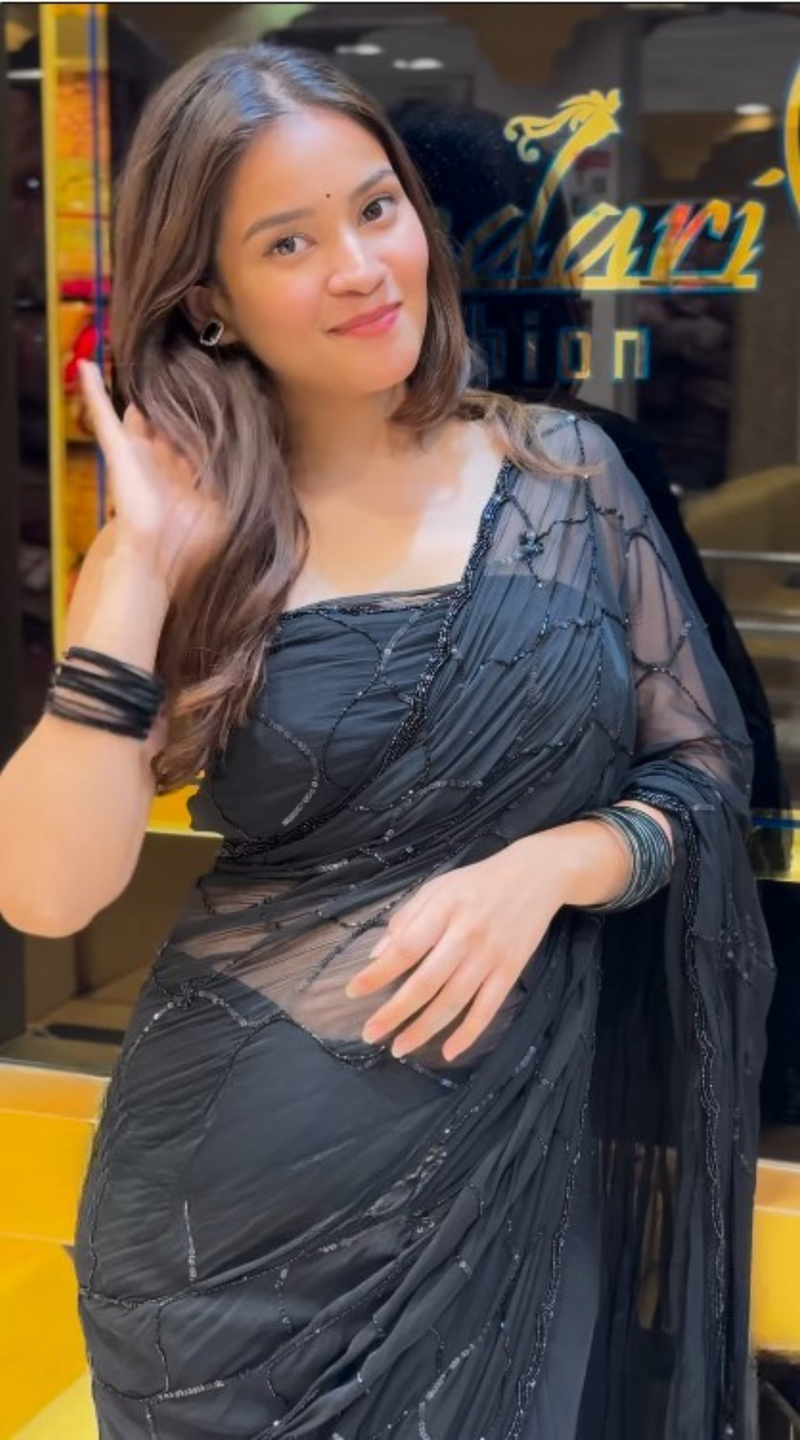 Elegant in Black Saree