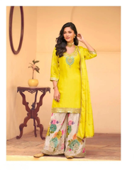 Chinnon Silk Embroidered Salwar Suit