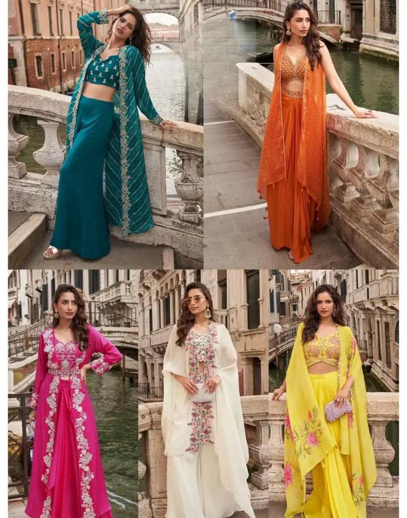 Chinnon Silk Embroidered Western Set