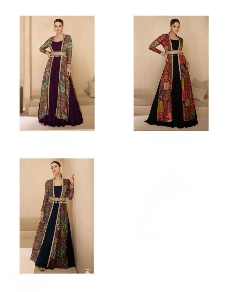 Real Georgette Embroidered Gown Set