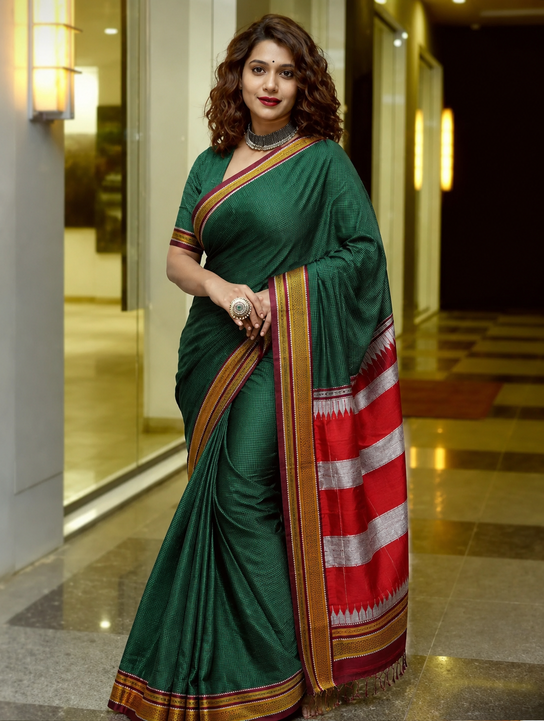 Marathmoli Parampara Traditional khun Saree